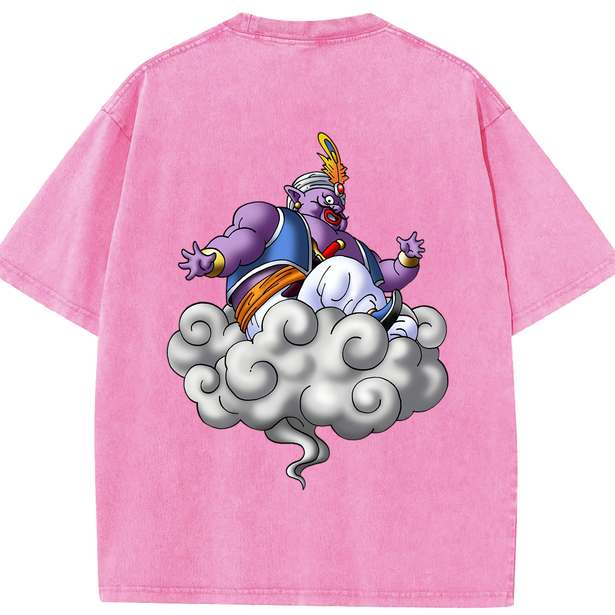 （画像用） ドラゴンクエスト Doragon Kuesuto Dragon Quest 綿100% ヴィンテージ風 半袖Tシャツ（背面プリント）